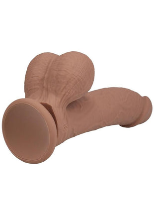 Realrock Rechargeable Silicone Dual Layered Vibrating Curved Dildo with Weighted Balls