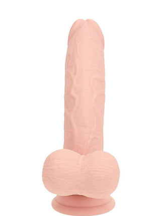 Realrock Rechargeable Silicone Dual Layered Vibrating Curved Dildo with Weighted Balls