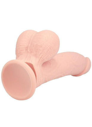 Realrock Rechargeable Silicone Dual Layered Vibrating Curved Dildo with Weighted Balls