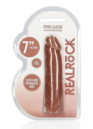 Realrock Skin Penis Extender - Caramel - 7in