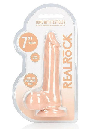 Realrock Skin Realistic Dildo with Balls - Vanilla - 7in