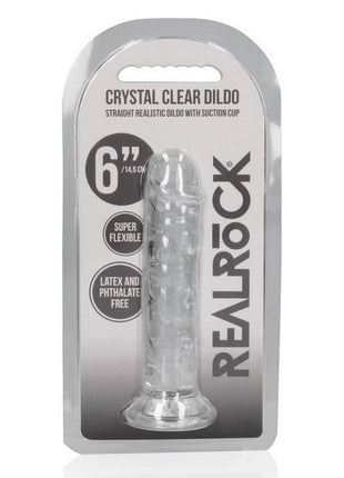 Realrock Skin Realistic Striaght Dildo Without Balls - Clear - 6in