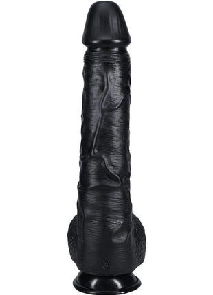 Realrock Ultra Realistic Skin Extra Large Straight Dildo with Balls and Suction Cup - Chocolate - 15in