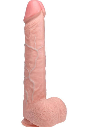 Realrock Ultra Realistic Skin Extra Large Straight Dildo with Balls and Suction Cup - Vanilla - 15in