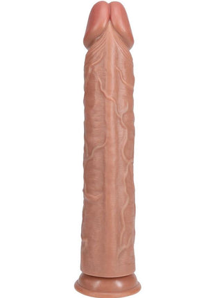 Realrock Ultra Realistic Skin Extra Large Straight Dildo with Suction Cup - Caramel - 14in
