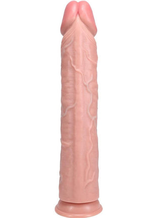 Realrock Ultra Realistic Skin Extra Large Straight Dildo with Suction Cup - Vanilla - 14in