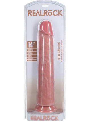 Realrock Ultra Realistic Skin Extra Large Straight Dildo with Suction Cup - Vanilla - 14in