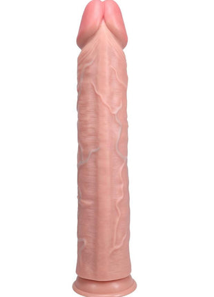 Realrock Ultra Realistic Skin Extra Large Straight Dildo with Suction Cup - Vanilla - 15in