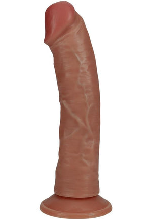 Realrock Vibrating and Rotating Cock Regular Curved - Caramel - 8in