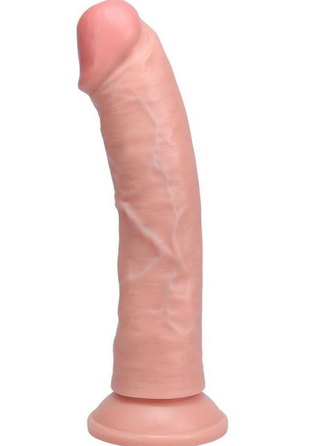 Realrock Vibrating Cock Regular Curved - Vanilla - 8in