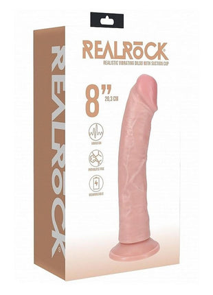 Realrock Vibrating Cock Regular Curved - Vanilla - 8in