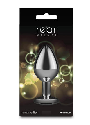 Rear Assets Silver Anal Plug - Medium - Yellow Gem