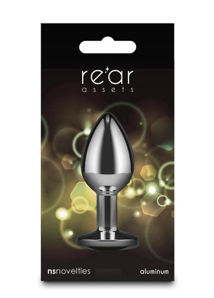 Rear Assets Silver Anal Plug - Small - Yellow Gem