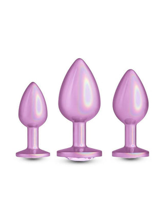Rear Assets Trainer Chrome Plated Anal Plugs Kit (3pc Set) - Iridescent - Pink