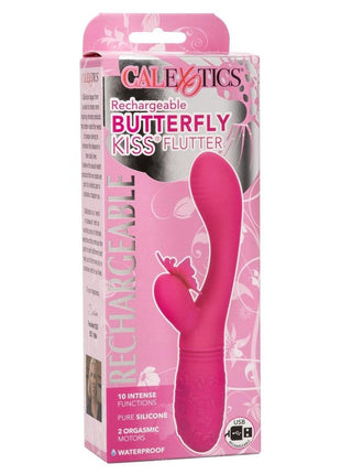 Rechargeable Butterfly Kiss Flutter Silicone Massager - Pink