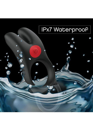 Red Dot Silicone Rechargeable Vibrating Cock Ring V1 with Remote Control