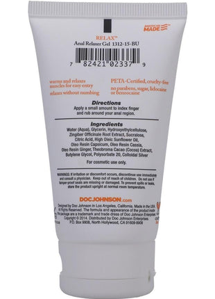 Relax Anal Relaxer For Everyone Water Based Lubricant