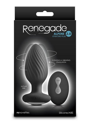 Renegade Alpine 2.0 Rechargeable Silicone Remote Anal Plug - Black