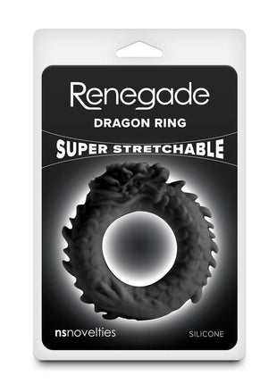 Renegade Dragon Silicone Cock Ring - Black
