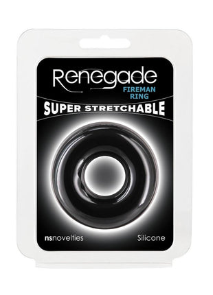 Renegade Fireman Ring Silicone Cock Ring - Black - Large