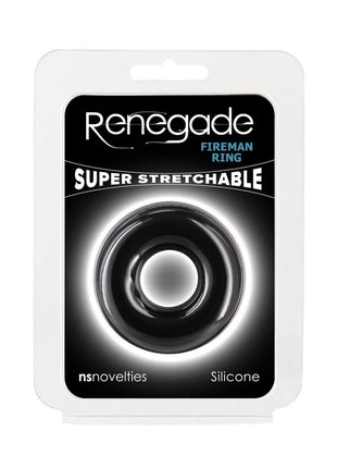 Renegade Fireman Ring Silicone Cock Ring - Black - Medium