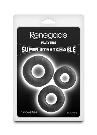 Renegade Players Silicone Flexible Cockrings - Black - 3 Piece