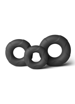 Renegade Players Silicone Flexible Cockrings - Black - 3 Piece