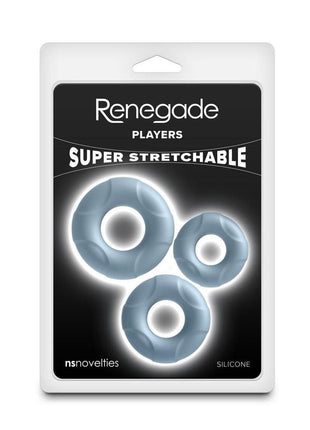 Renegade Players Silicone Flexible Cockrings - Gray/Grey - 3 Piece