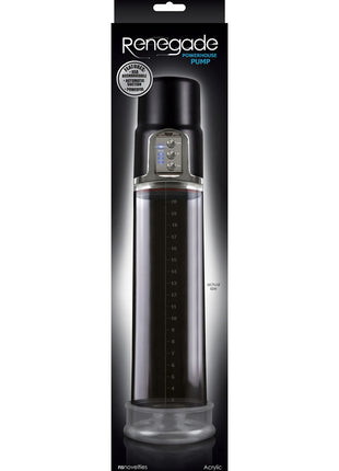 Renegade Powerhouse Rechargeable Penis Pump - Black/Clear