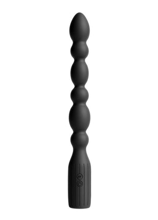 Renegade Prime Rechargeable Silicone Vibrating Beads - Black - 8.5in