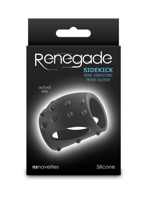 Renegade Sidekick Rechargeable Silicone Penis Sleeve - Black