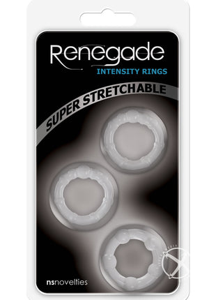 Renegade Super Stretchable Intensity Cock Rings - Clear - Set Of 3