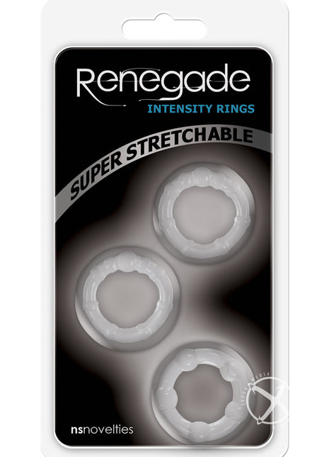Renegade Super Stretchable Intensity Cock Rings - Clear - Set Of 3