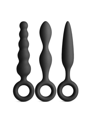 Renegade Trio Kit Silicone Anal Plug - Black - 3 Piece/Set