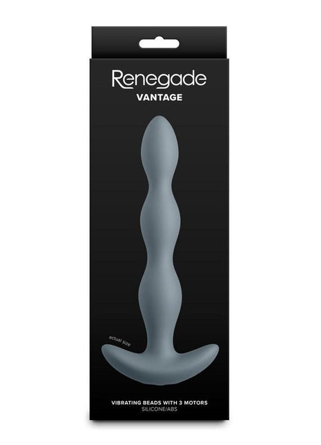 Renegade Vantage Rechargeable Silicone Vibrating Beads - Grey - 6.5in