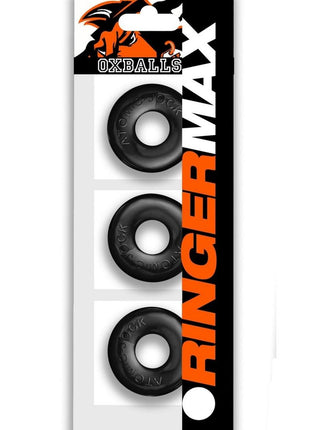 Ringer Max Cock Ring - Black - 3 Pack