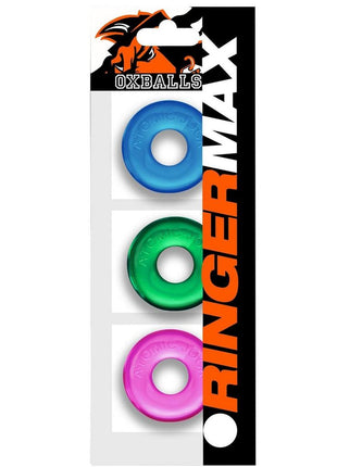 Ringer Max Cock Ring (3 Pack) - Neon Assorted - Assorted Colors