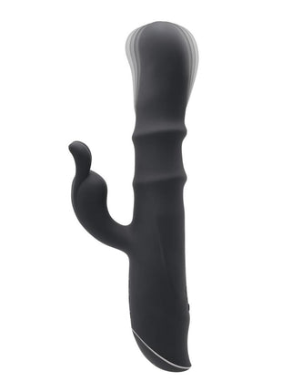 Ringmaster Rechargeable Silicone Rabbit Vibe Ring - Black