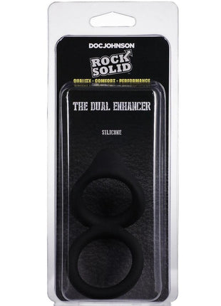 Rock Solid Dual Enhancer Silicone Ring - Black