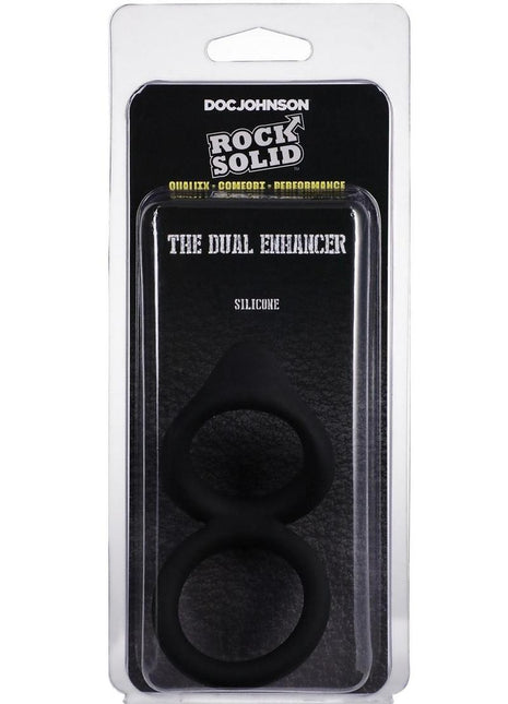 Rock Solid Dual Enhancer Silicone Ring - Black