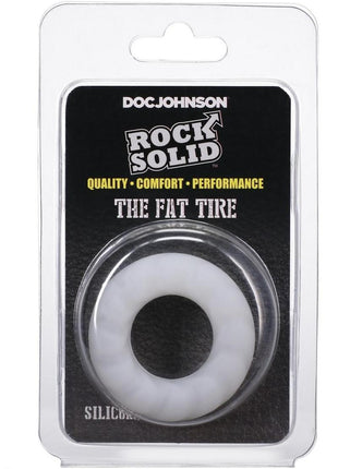 Rock Solid Fat Tire Silicone Cock Ring - White