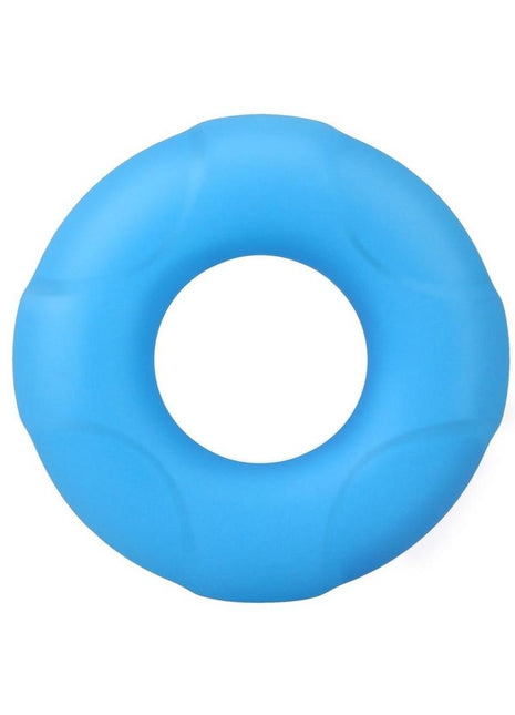 Rock Solid Lifesaver Glow In The Dark Silicone Cock Ring - Blue/Glow In The Dark