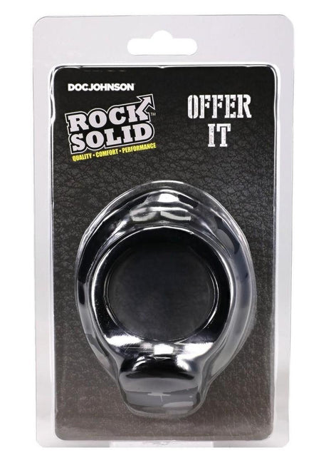Rock Solid Offer It Silicone Cock Ring - Black