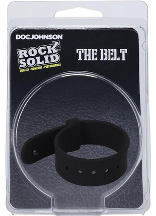 Rock Solid The Belt Adjustable Silicone Cock Ring - Black