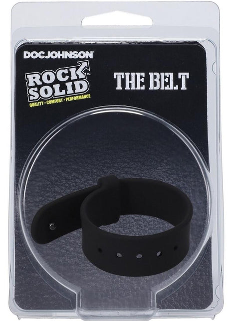 Rock Solid The Belt Adjustable Silicone Cock Ring - Black