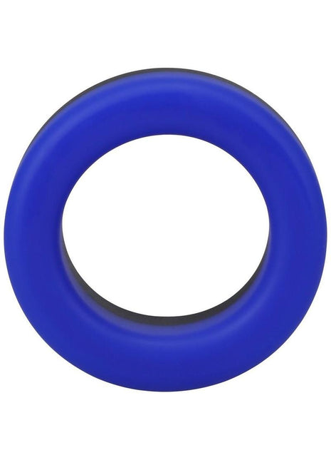 Rock Solid The Big O Silicone Cock Ring - Black/Blue