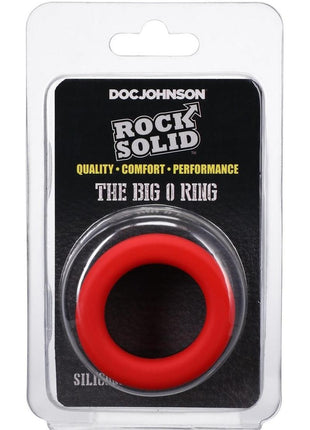 Rock Solid The Big O Silicone Cock Ring - Black/Red