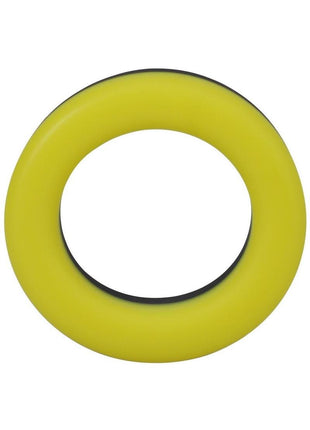 Rock Solid The Big O Silicone Cock Ring - Black/Yellow