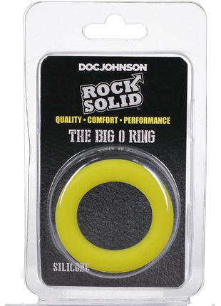 Rock Solid The Big O Silicone Cock Ring - Black/Yellow