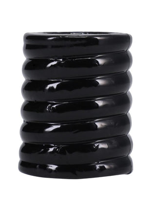 Rock Solid The Cage Textured Cock Ring - Black